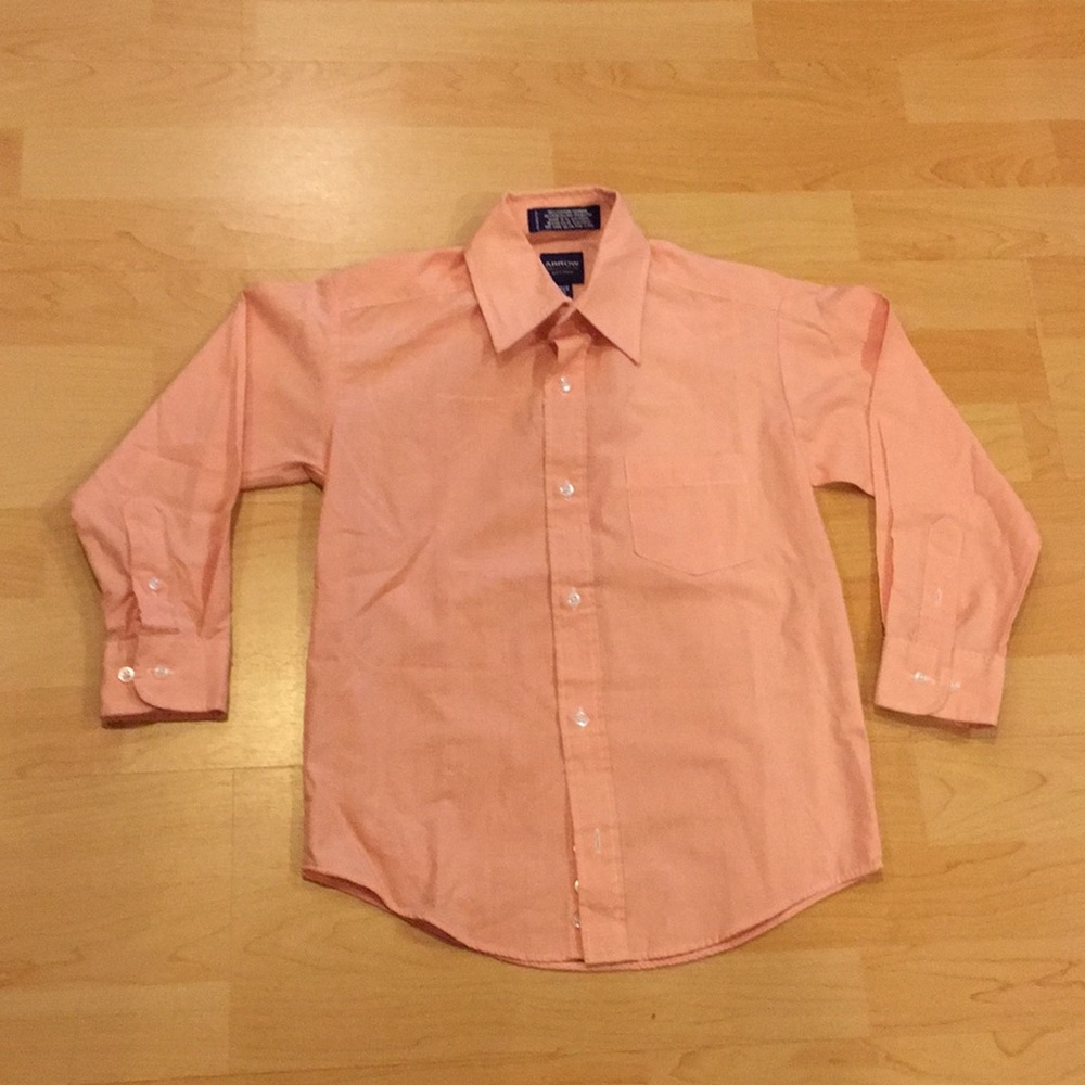 ARROW Peach Long Sleeves Polo, Size 8, EUC